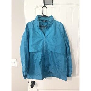 Vintage NEW Woolrich Pack it Jacket Rain Coat Teal With Hood Nylon Women’s Large